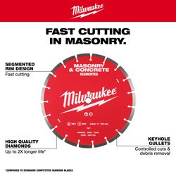 Milwaukee 7 in. D X 5/8-7/8 in. Diamond Segmented Rim Diamond Saw Blade 1 pk