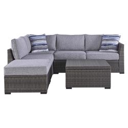 Signature Design by Ashley Petal Road Gray HDPE Frame Contemporary Loveseat Set