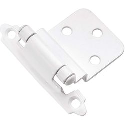 Hickory Hardware 2.34 in. W X 2.63 in. L White Steel Self-Closing Hinge 2 pk