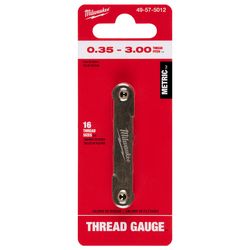 Milwaukee Metric Metric 0.35-3.00 mm Thread Pitch Gauge