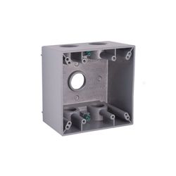 Bell Old Work 36 cu in Square Aluminum 2 gang Weatherproof Box Gray