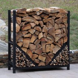 ShelterIt Black Powder Coated Steel Log Rack