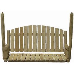 Lakeland Mills Contoured Comfort 3 Person Natural Wood Rustic Northwoods Porch Swing