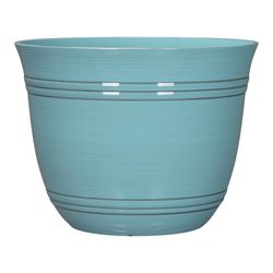 L&G Solutions 11 in. H X 14.5 in. W X 14.5 in. D X 14.5 in. D Polyresin Galileo Planter Aqua