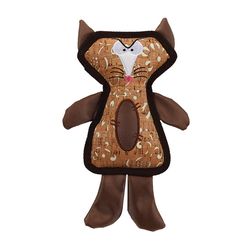 Boss Pet Zanies Corkie Friends For Dog Black/Brown Polyester Fox Dog Toy 1 pk