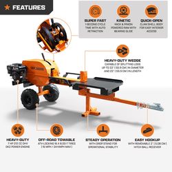 DK2 By Marlon 40 ton Gas 212 cc OHV Log Splitter