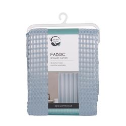 Zenna Home 72 in. H X 70 in. W Blue Shower Curtain Fabric