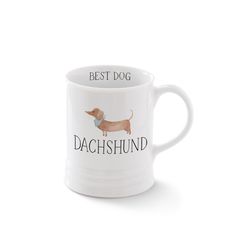 Pet Shop by Fringe Studio Julianna Swaney 12 fl. oz. White BPA Free Dachshund Mug