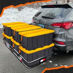 Mockins 70x30x6 Hitch Cargo Rack w/ License Plate Holder Hitch Cargo Carrier Set 1 pk
