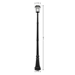 Gama Sonic Victorian Bulb Semi-Gloss Solar Powered 2.4 W LED Post Light and Lamp Post 1 pk