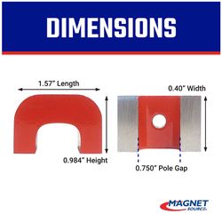 Magnet Source 1.6 in. L X 1 in. W Red Horseshoe Magnet 20 lb. pull 1 pc