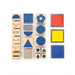Kikkerland Kidoki Make, Create & Play Stamp Set 21 pc