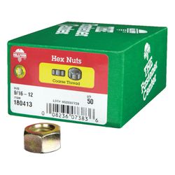 Hillman 9/16 in. Zinc Dichromate Steel USS Hex Nut 50 pk