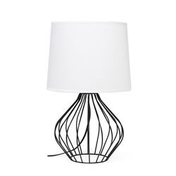 Simple Designs 19.75 in. Black/White Table Lamp