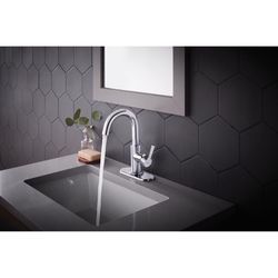Oakbrook Collection Alexis Chrome Modern Single-Handle Bathroom Sink Faucet 4 in.