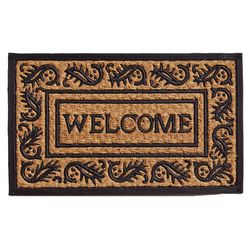 Calloway Mills Border Welcome 1.5  W X 2.5  L Black/Brown Rectangle Coir Door Mat
