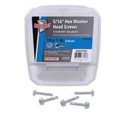 Grip-Rite Pro-Twist No. 10 Sizes X 1 in. L Hex Hex Head Sheet Metal Screws