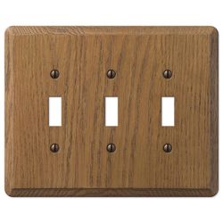 Amerelle Contemporary Brown 3 gang Wood Toggle Wall Plate 1 pk