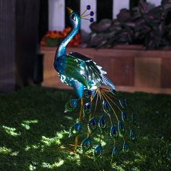 Alpine Green Iron 19.88 in. H Outdoor Solar Decor