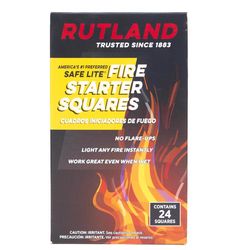 Rutland Safe Lite Wood Fire Starter 10 min 24 pk