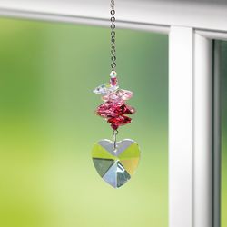 Woodstock Chimes Ruby Acrylic/Glass/Metal 4 in. H Suncatcher