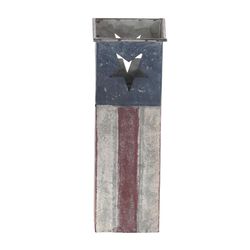 Alpine 12 in. H Metal American Flag Planter Multicolored
