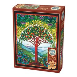 Cobble Hill Tree Of Life Stained Glass Jigsaw Puzzle Cardboard 275 pc