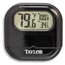 Taylor Thermometer Plastic Black 0.75 in.