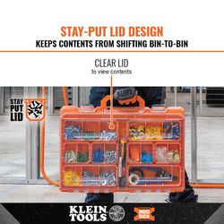 Klein Tools MODbox 17 in. W X 2.9 in. H Short Tool Tray Impact-Resistant Poly 8 compartments Orange