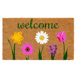 Home & More 1.42  W X 2.42  L Multi-color Carmine Welcome Coir Door Mat