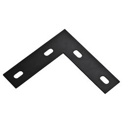 National Hardware 6.5 in. H X 1.5 in. W X 0.125 in. D Black Carbon Steel Flat Corner Plate