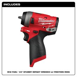 Milwaukee M12 FUEL 1/4 in. Cordless Brushless Impact Wrench Tool Only