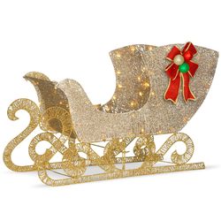National Tree Company LED White Crystal Christmas Sleigh 24 in. Yard Decor