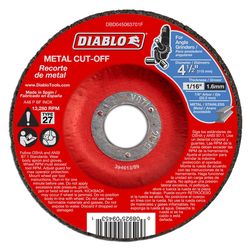 Diablo 4-1/2 in. D X 7/8 in. X 1/16 in. thick Aluminum Oxide Metal Cut-Off Disc 1 pk