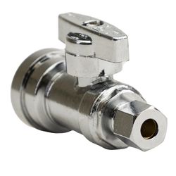 QuickFitting 1/2 in. Push-Fit in. Chrome Plated Straight Stop Valve