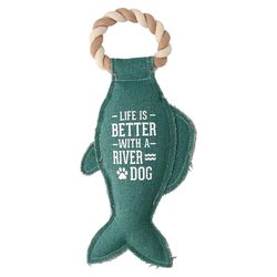Pavilion We People For Dog Green Cotton Fish Squeak Dog Toy 12 1 pk