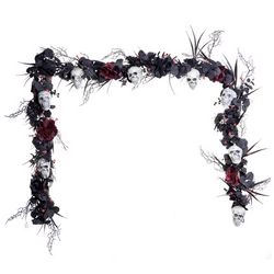 Celebrations Red 50 ct 9 ft. LED Skull Garland Halloween Decor