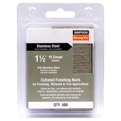 Simpson Strong-Tie 1-1/2 in. L X 16 Ga. Straight Strip Coated Nails 500 pk