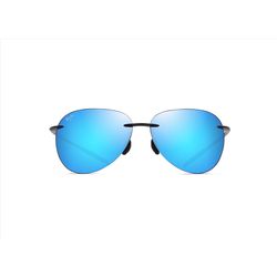 Maui Jim Sugar Beach Sunglasses Unisex Shiny Black Frame Blue Hawaii Lens Polarized