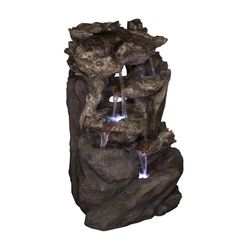 Alpine Fiberglass/Resin Assorted 27 in. H waterfall Fountain with LED Light