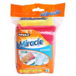 Superio Brand Non-Scratch Antibacterial Microfiber Sponge For All Purpose 5 in. L 1 pk