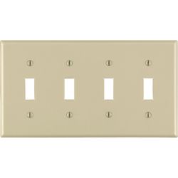 Leviton Ivory 4 gang Thermoset Plastic Toggle Wall Plate 1 pk