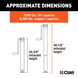CURT Manual 8000 lb Trailer Jack
