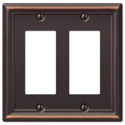 Amerelle Chelsea Aged Bronze 2 gang Stamped Steel Decorator Wall Plate 1 pk