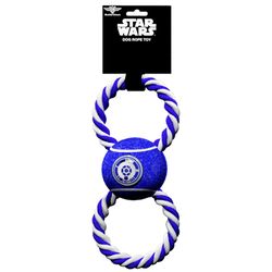 Buckle-Down Star Wars For Dog Blue/White Nylon R2D2 Head Tennis Ball Tug Toys 1 pk