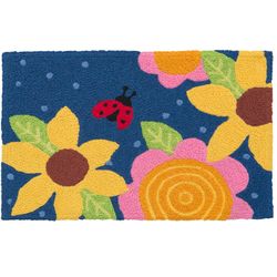 Jellybean 30 in. W X 20 in. L Multicolored Golden Garden & Ladybug Polyester Accent Rug