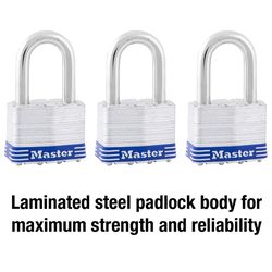 Master Lock 2 in. W Laminated Steel Double Locking Exterior Padlock