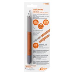 Slice 6.48 in. Fixed Blade Craft with Safety Cap Craft Knife With Safety Cap Black/Orange/Silver 1 p