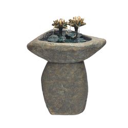 Alpine Cement/Fiberglass Assorted Fountain with LED Light