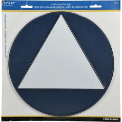HILLMAN English Blue Restroom Sign 12 in. H X 12 in. W